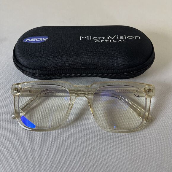 MicroVision Optical Blue Light Blocking Reading Glasses Arial Crystal Grey +2.00 - Picture 2 of 6